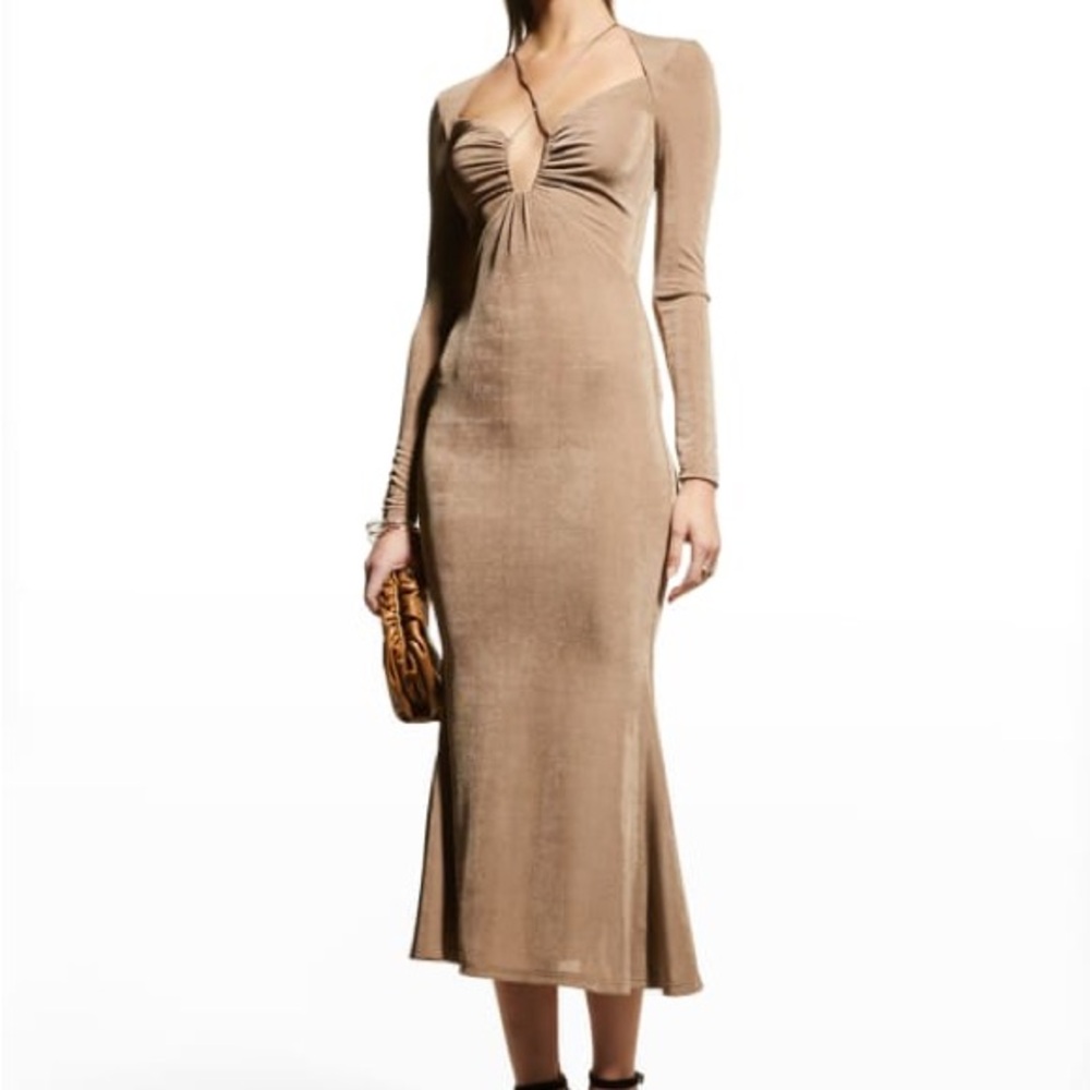 Misha Engracia midi dress in taupe